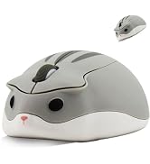 Wireless Mouse Cute Hamster Shape Silent Click Portable Compact Optical 1200DPI USB Cordless Mice...