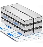 Junarter 6 Pack Strong Neodymium Magnets, Powerful Rare Earth Neodymium Bar Magnets, Heavy Duty M...