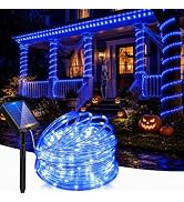 Fairdeer 39FT Blue Solar Rope Lights Outdoor, 100 LED Solar String Lights | 8 Modes, 33FT Lighted...