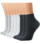 CHARMKING 8 Pairs Ankle Socks for Women Low Cut Cotton Socks Soft Moisture-wicking Casual Socks N...