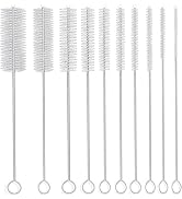 PeakTrend Long Straw Brush, Nylon Pipe Tube Cleaner 8-inch 10 Different Diameters Set Long Straw ...