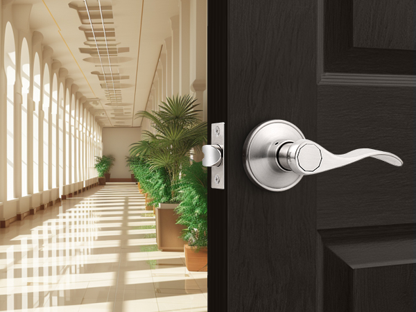 nickel passage door handle