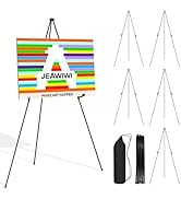JEAWIWI 6PCS Black Easel Stand for Wedding Sign Stand, 66 Inch Adjustable Metal Easels for Displa...