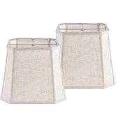 GO&SO 13 Inch Square Lamp Shades Medium,2 Pack Beige Linen Table Lamp Shade 10