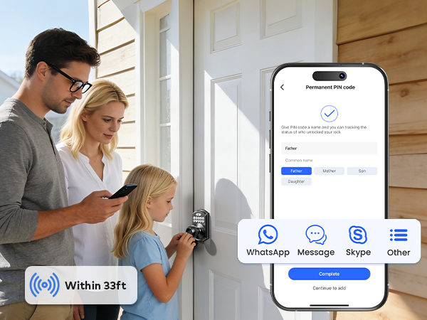 Permanent code give family continuous access with a secure, key-free code for daily convenience