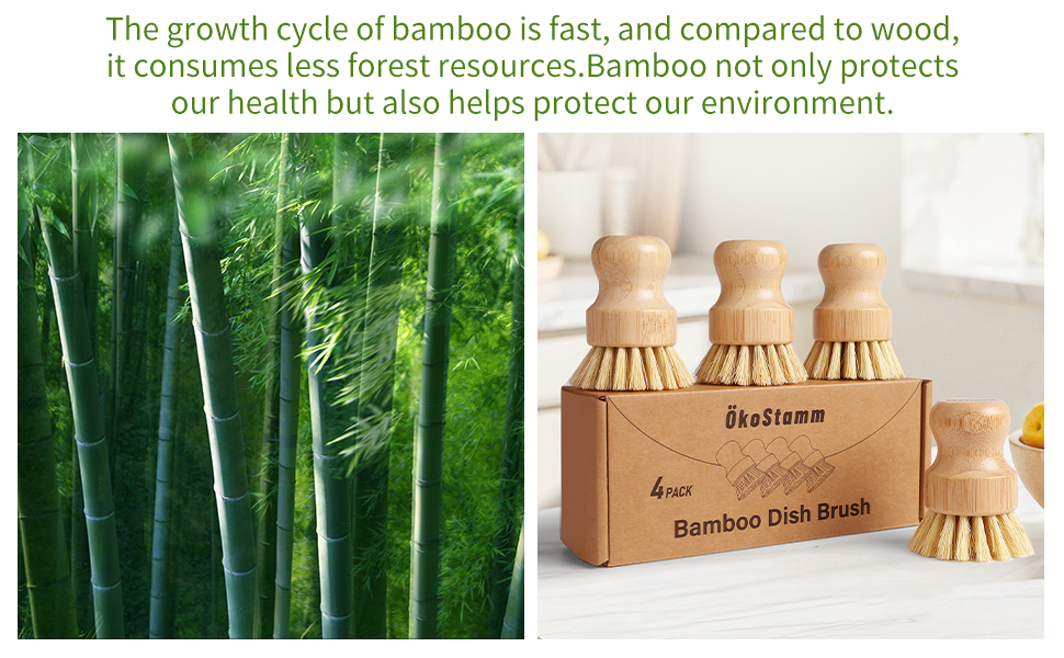 Dish scrubber made by natural bamboo