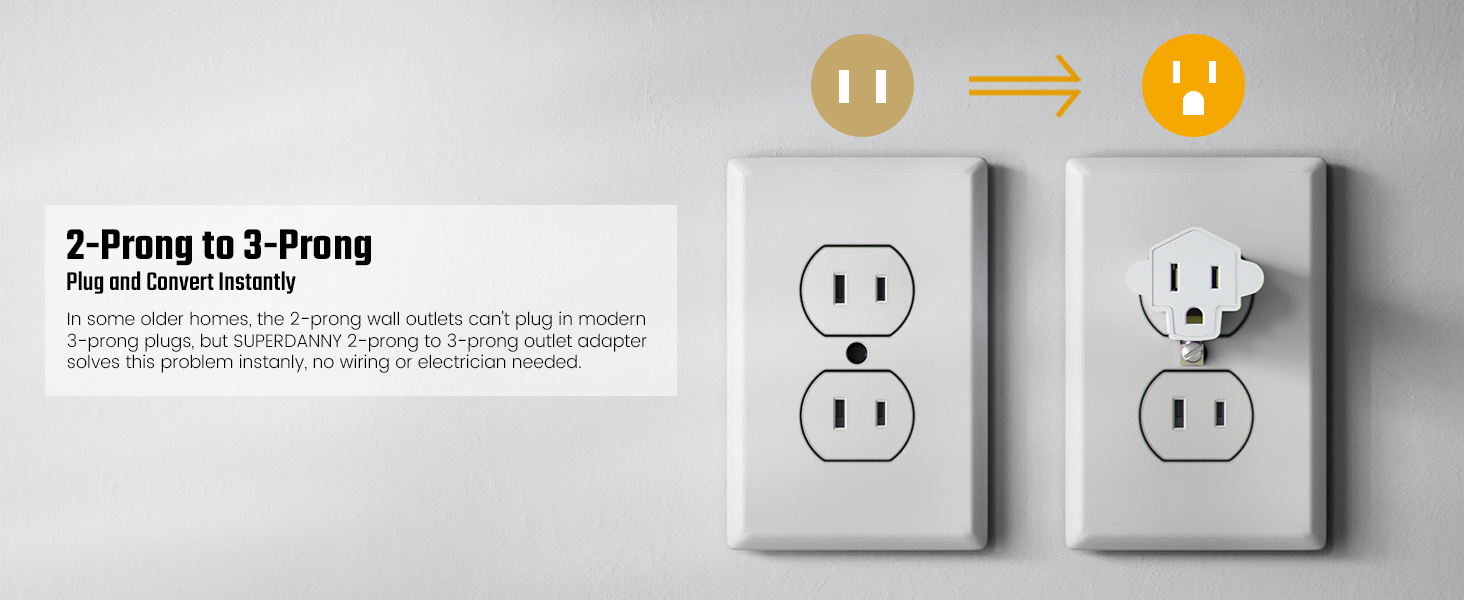 2 to 3 prong outlet adapter