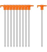 FEED GARDEN 7 Inch Tent Stakes 10 Pack Yard Inflatable Stakes for Outdoor Decorations Metal Pegs ...