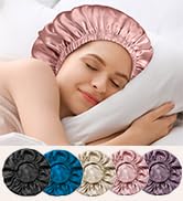 22 Momme Mulberry Silk Bonnet for Sleeping Women - Larger Double Layer Silk Hair Wrap