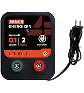 Electric Fence Charger, 2 Mile 8 Acres Electric Fence Energizer, 0.1 Joule Ac Powered Output Volt...