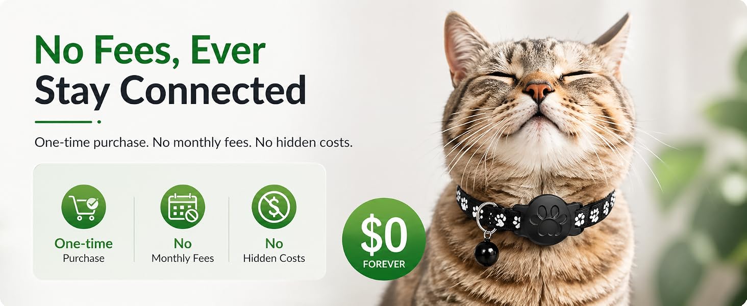 Pet Tracker,GPS Collar for Cats (Android Only) Smart tag