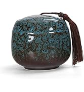 MilkyWay Kitchen Canisters Ceramic Food Storage Jar, Vintage Chinese Style Tea Jar Seal Damp-Proo...