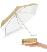 ESUFEIR Mini Travel Sun Umbrella for Purse-Small Compact UV Umbrella UV Blocker-Lightweight Porta...
