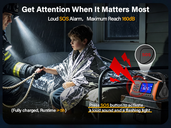 Solar Emergency weather radio SOS Alarm