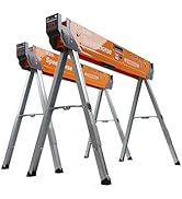 Bora Speedhorse Saw horses 2 Pack, Heavy Duty Folding Saw Horses 2 Pack Metal Top for 2x4, Heavy ...