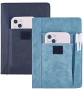 CRASPIRE 2 Color Book Cover PU Leather Waterproof Book Sleeve Cyan Black Reusable Book Protector ...