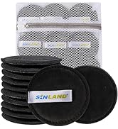 SINLAND Reusable Microfiber Makeup Remover Pads for Face,Eye,Lips 12Pack Washable Cotton Rounds f...