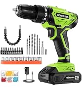 WorkBless WORKBLESS Cordless Drill, Power Drill Set with 1 Battery and Charger, 40Nm, 20+1 Torque...