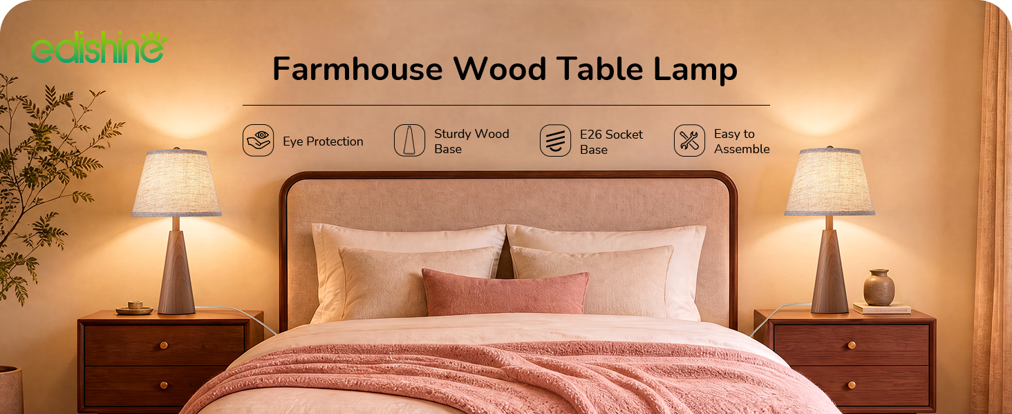 TALL WOOD TABLE LAMP