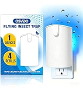 OSVDO Blue UV Light Flying Insect Trap, Plug-in Bug Catcher with 4 Refills | Indoor Fly Trap for ...