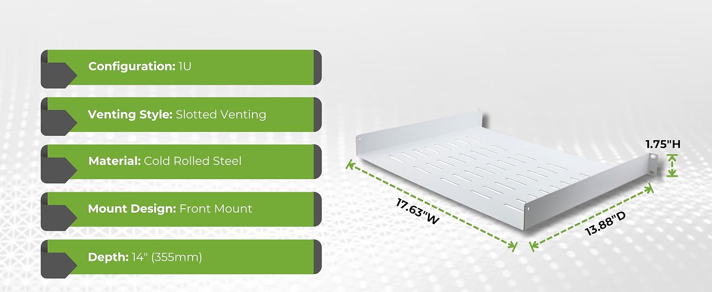 NavePoint 19-inch wide rack shelf