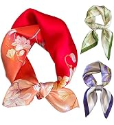 CODCOS 27.5 Inch Silk Feeling Scarf for Women Square Satin Head Scarf Hair Wrap Bandana