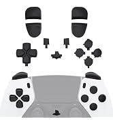 eXtremeRate Replacement Full Set Buttons Compatible with ps5 Edge Controller, Black D-pad Share O...