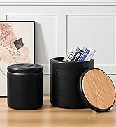 Round Ottoman with Storage Set of 2