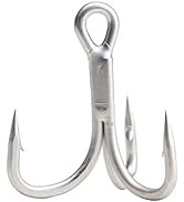 Beoccudo Saltwater Treble Hooks Large Size 4X Strong Triple Fishing Hooks for Big Game Trout Blue...