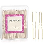 JASVERLIN U Shaped Hair Pins Blonde, 2.4 Inch Women Buns Bobby Pins, Gold Long Bun Hairpins for G...