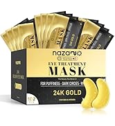 NAZANO 24K Gold Under Eye Patches - 102 Pcs for Puffy Eyes, Dark Circles, Bags & Wrinkles with So...