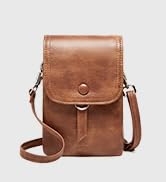 Small Crossbody Bags for women trendy with Card slots, Leather Cell Phone Purse Lightweight Brown