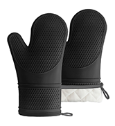 GORILLA GRIP BPA-Free Soft Silicone Oven Mitts, 550F Heat Resistant Waterproof Cooking Safety Glo...