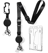 DELSWIN Heavy Duty Retractable Lanyard - Breakaway Lanyards for ID Badges Keys, Retractable Keych...