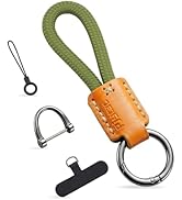 PJYTAC Leather Keychain for Car Keys, Key Chain with Anti-Lost D Key Ring, Car Key Accessories Gi...