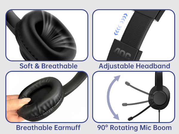 wired headset with mic for work
