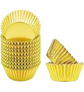 Gold Foil Cupcake Liners For Baking 300 Count Baking Cups Thick & Sturdy, Oil Resistance,Muffin L...
