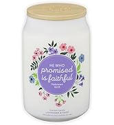 Christian Art Gifts Lavender & Sage Scented Candle: Soy Wax, Pure Essential Oils, He Who Promised...