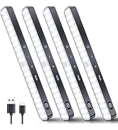 Ferswe Closet Lights Motion Sensored, Battery Level Display, Under Cabinet Lights Rechargeable, D...