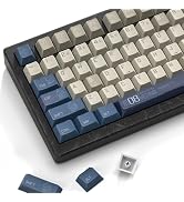 Retro Gundam PBT keycaps,Beige/Blue Keycaps 60% 65% 100%,Dye Sublimation Costom Key caps,Japanese...