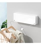 Retractable Clothesline Indoor, Non-Sagging Clothes line retracting Outdoor, Heavy Duty Wall Moun...