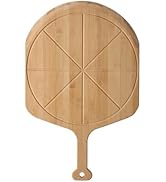 Fiery Chef 18” Bamboo Pizza Peel - Lightweight Smooth Wooden Pizza Paddle and Pizza Cutting Board...