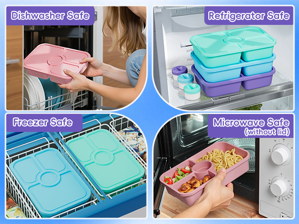 4 compartment snack containers