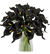 Letjolt Black Calla Lily 20Pcs Artificial Flowers Bouquet for Wedding Bride Shower Blessing Gift ...