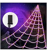 Giant Spider Webs Halloween Decorations - Outdoor Halloween Decor Lights with 250 LEDs,16.4FT Net...