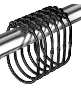 MENGJINGO 12PCS Wide Shower Curtain Hooks, Rust Proof Stainless Steel Shower Curtain Rings, Heavy...