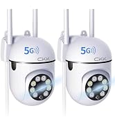 CKK 1080P Security Camera Outdoor Corded Power, 2 Pcs 2MP PTZ WiFi Home Camera (2.4G/5G Dual-Band...