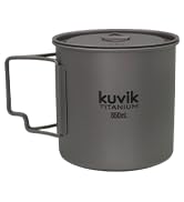 Kuvik Titanium Pot with Lid 650ml (22 oz) - Ultralight and Compact Pot for Backpacking, Camping, ...