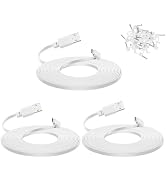 Smays 3-Pack 20 ft Cable for WYZE Cam Pan v3 Camera, Long Flat Micro USB Extension Power Cord, 90...