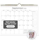 Calendar 2025-2027 22 Monthly Wall Calendar Runs from September 2025 until June 2027 Spiral Bindi...